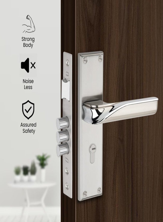 Link Karoq Mortise Lock |for Main & Internal Door for Main & Internal Door in Home/Office/Hotel | 8 Inches Heavy Duty Handle Set with One Side Key Access, 3 Keys |SS Finish|2 Years Warranty - Image 3